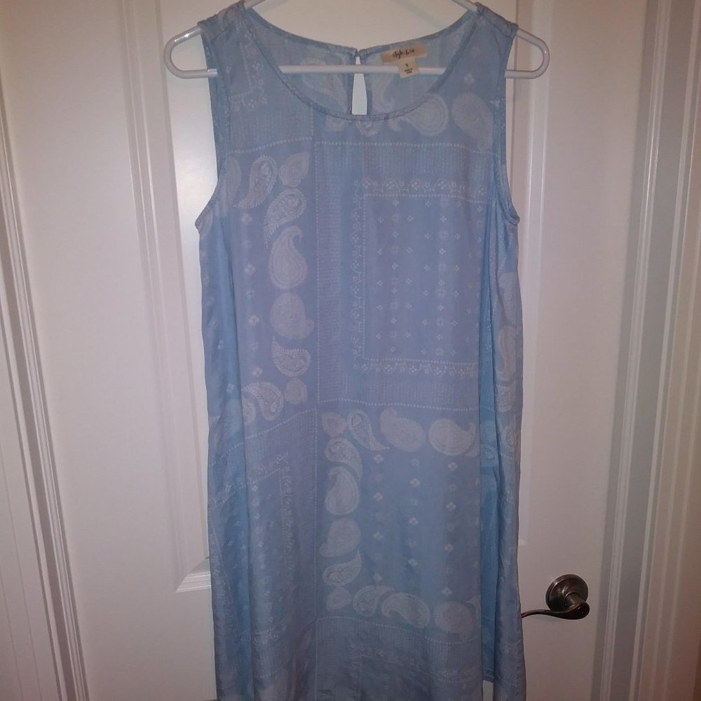 Style &Co Light Blue Boho Dress, Sz S A-Line Lk Nw